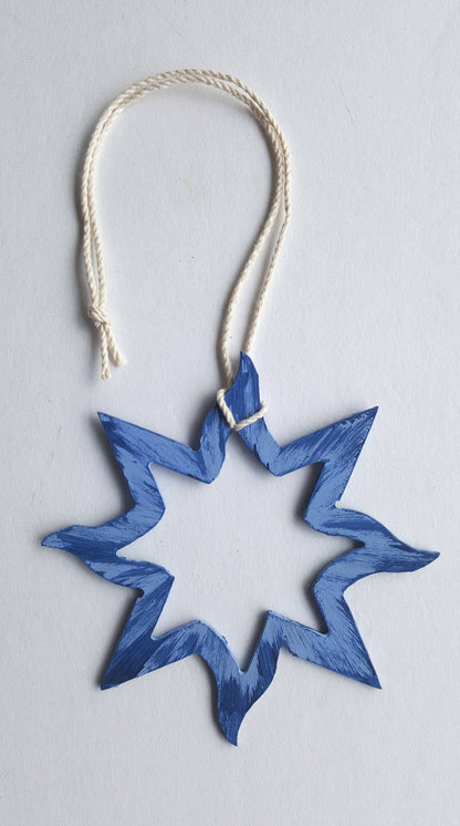Ornament, Baby's First Christmas Ornament, Hand Painted Metal Star, Tree Ornament, Baby Shower Décor, Stocking Stuffer, Star Mantle Décor