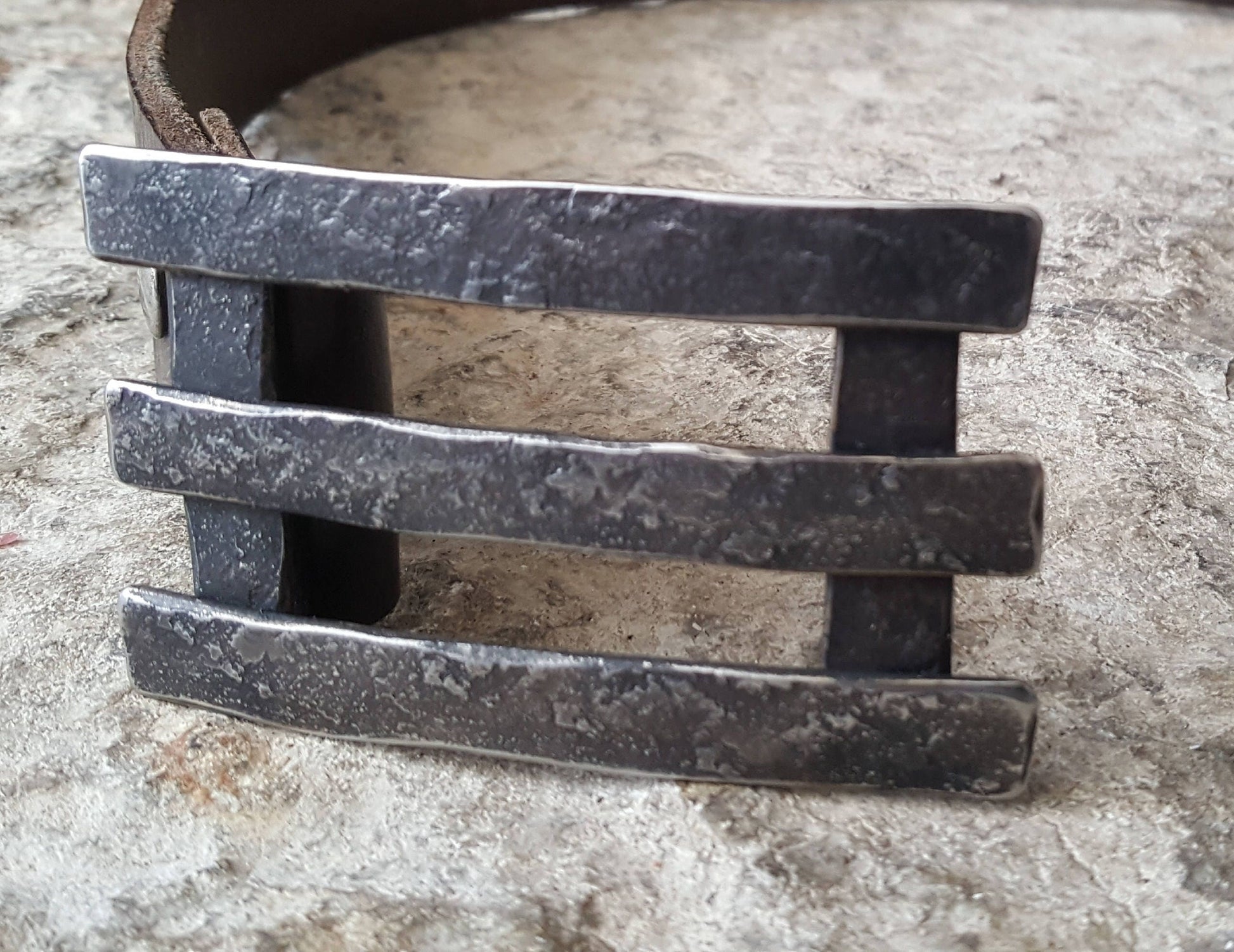 Belt & Buckle Set Train Buff Rustic Railroad Hand Forged Unisex Buckle and 1.5" Wide Belt Rail Fence Train Aficionado Gifts Gifts for Guys