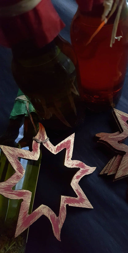 Christmas Ornament Hand Painted Metal Star Baby's 1st Christmas Tree Ornament Hostess Gift Stocking Stuffer Mantel Decor Decoration