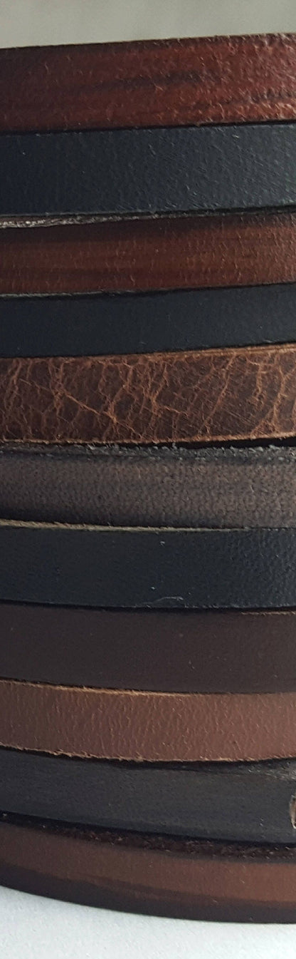 Stocking Stuffer, Unisex Leather Bangle, Stackable Leather Bracelet, Stainless Clasp, Leather Cuffs, Hand Dyed Stackable Bracelet & Gift Bag