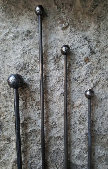 Fire Poker Hand Forged Fireplace Accessories Signed by Artist Robert Aucoin Customize with Initial Fire Pit Poker Custom Length Housewarming