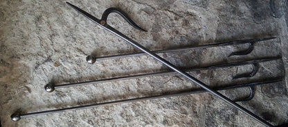 Fire Poker Hand Forged Fireplace Accessories Signed by Artist Robert Aucoin Customize with Initial Fire Pit Poker Custom Length Housewarming