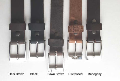 Suit Belt & Buckle Belt with Snaps and Simple Buckle Leather Belt Keeper Included Grooms Groomsmen's 1-1/4" wide for Guys or Gals