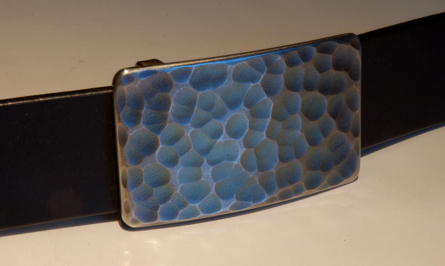 Belt & Buckle Set, Golfer's Gifts, Hypoallergenic Accessories, Hand Forged, Solid Stainless Steel Buckle w/ 1.25" Leather Snap Belt, Unisex