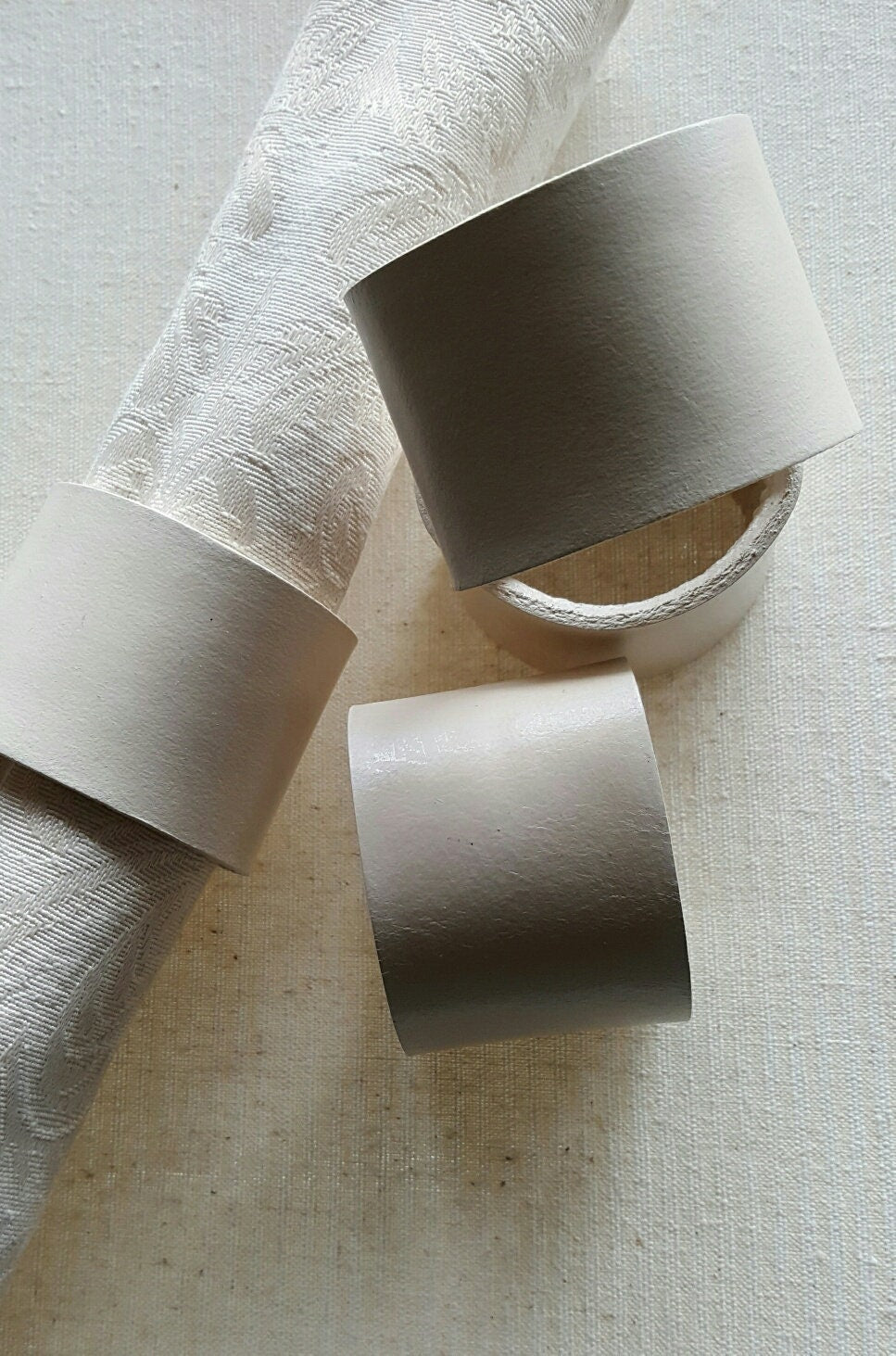 Wedding Table Decor White Leather Napkin Rings Serving & Dining Outdoor Wedding Hostess Gift Shower Gift Leather Anniversary Dining