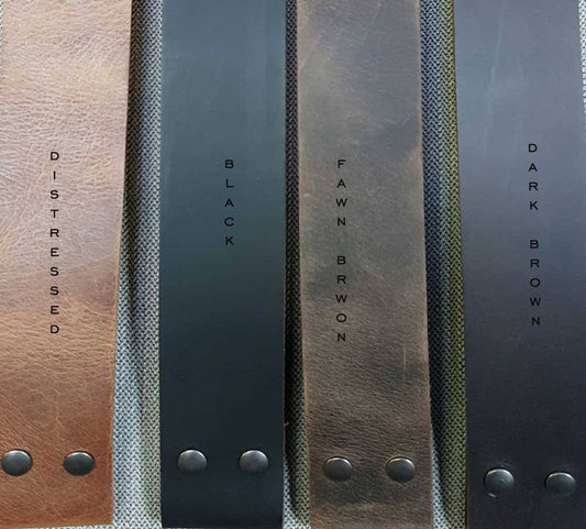 2" INCH Leather Belt & Buckle for Jeans or Workwear, INTERCHANGEABLE Belt w/ Snaps, Custom Belt, Two Inch Leather Belt with Simple Buckle