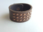 Leather Cuff w Copper Rivets Unisex Bracelet Wrist Cuff Snap Close Leather, Custom Size Velvet or Burlap Gift Bag Included Unisex Gift