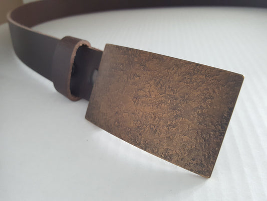 Bronze Belt Buckle Jean Buckle Bronze Anniversary Hand Forged Anvil Textured Boyfriend Gift Belt Buckle fits 1.5" Belt for Blue Jeans
