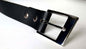 Black Leather Belt & Buckle with Snaps Every Day Belt Grooms and Groomsmen's Gifts 1-1/4" wide Belt for Suits Business Accessories