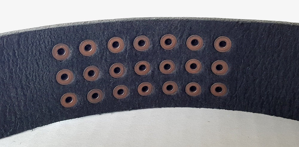 Leather Cuff w Copper Rivets Unisex Bracelet Wrist Cuff Snap Close Leather, Custom Size Velvet or Burlap Gift Bag Included Unisex Gift