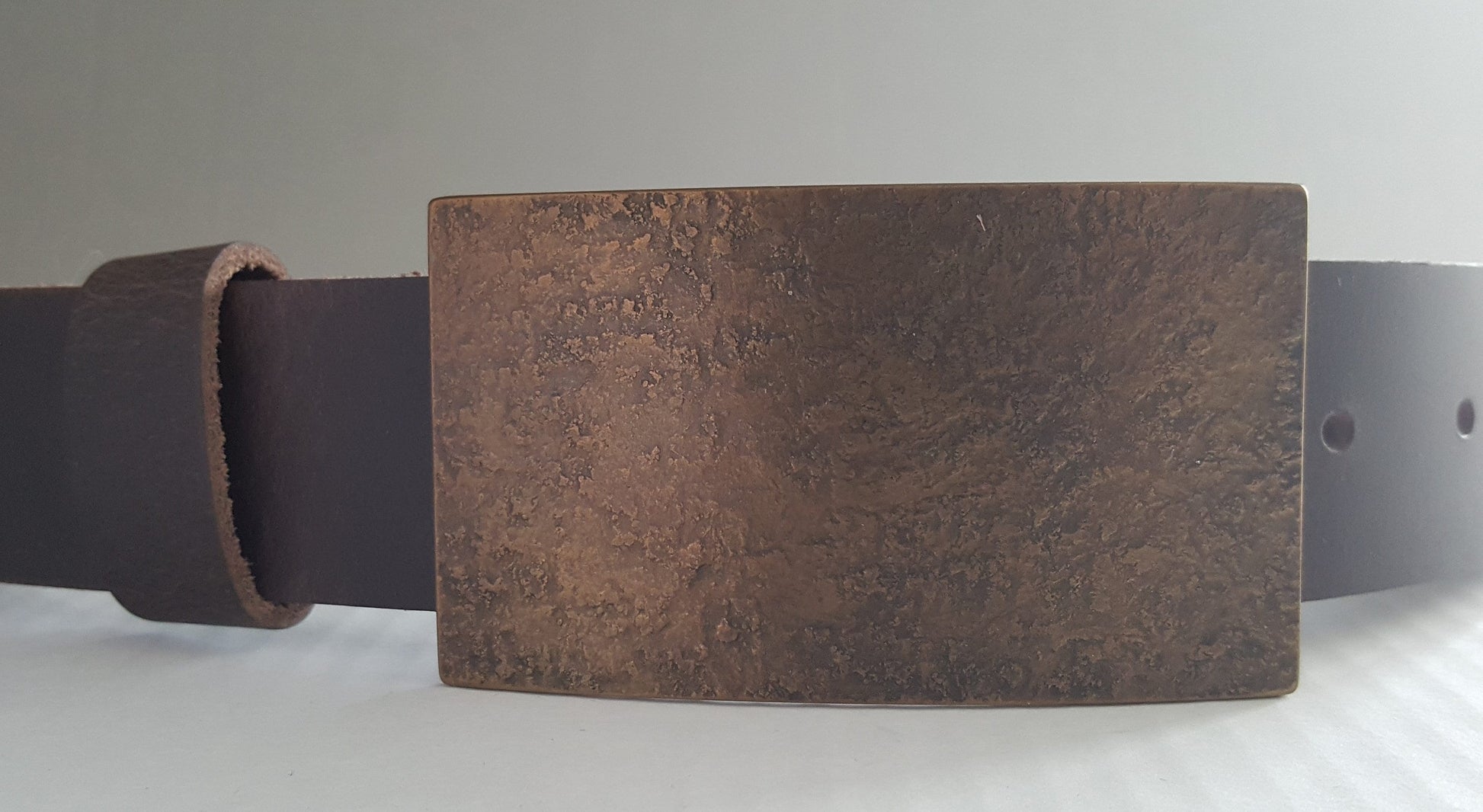 Bronze Belt Buckle Jean Buckle Bronze Anniversary Hand Forged Anvil Textured Boyfriend Gift Belt Buckle fits 1.5" Belt for Blue Jeans