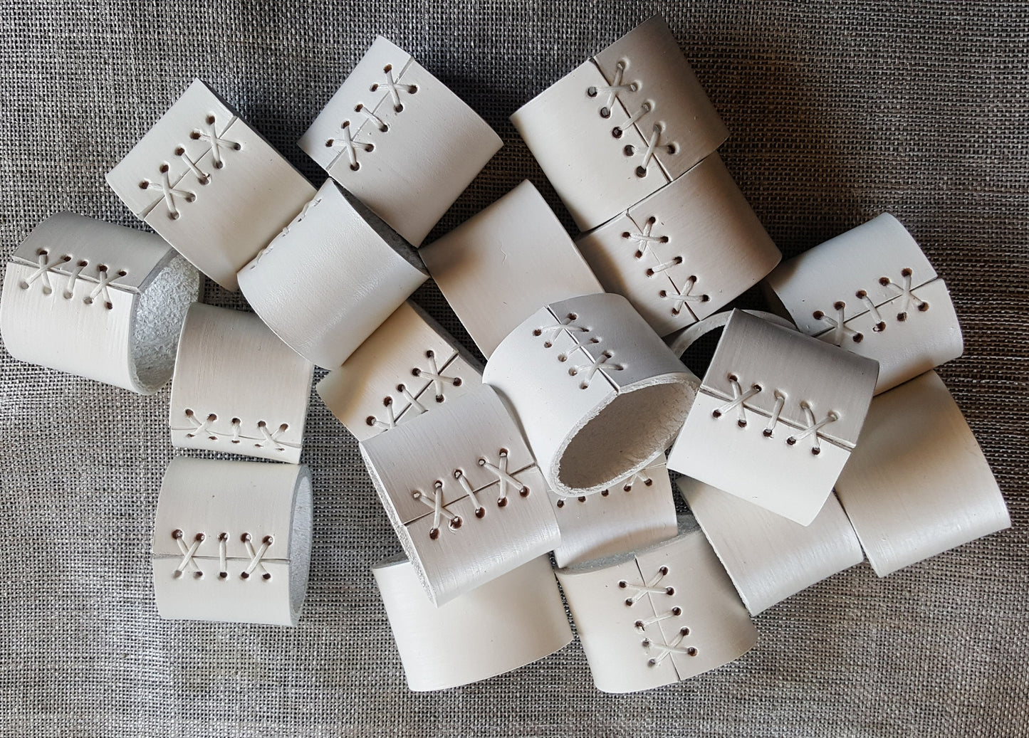 Wedding Table Decor White Leather Napkin Rings Serving & Dining Outdoor Wedding Hostess Gift Shower Gift Leather Anniversary Dining