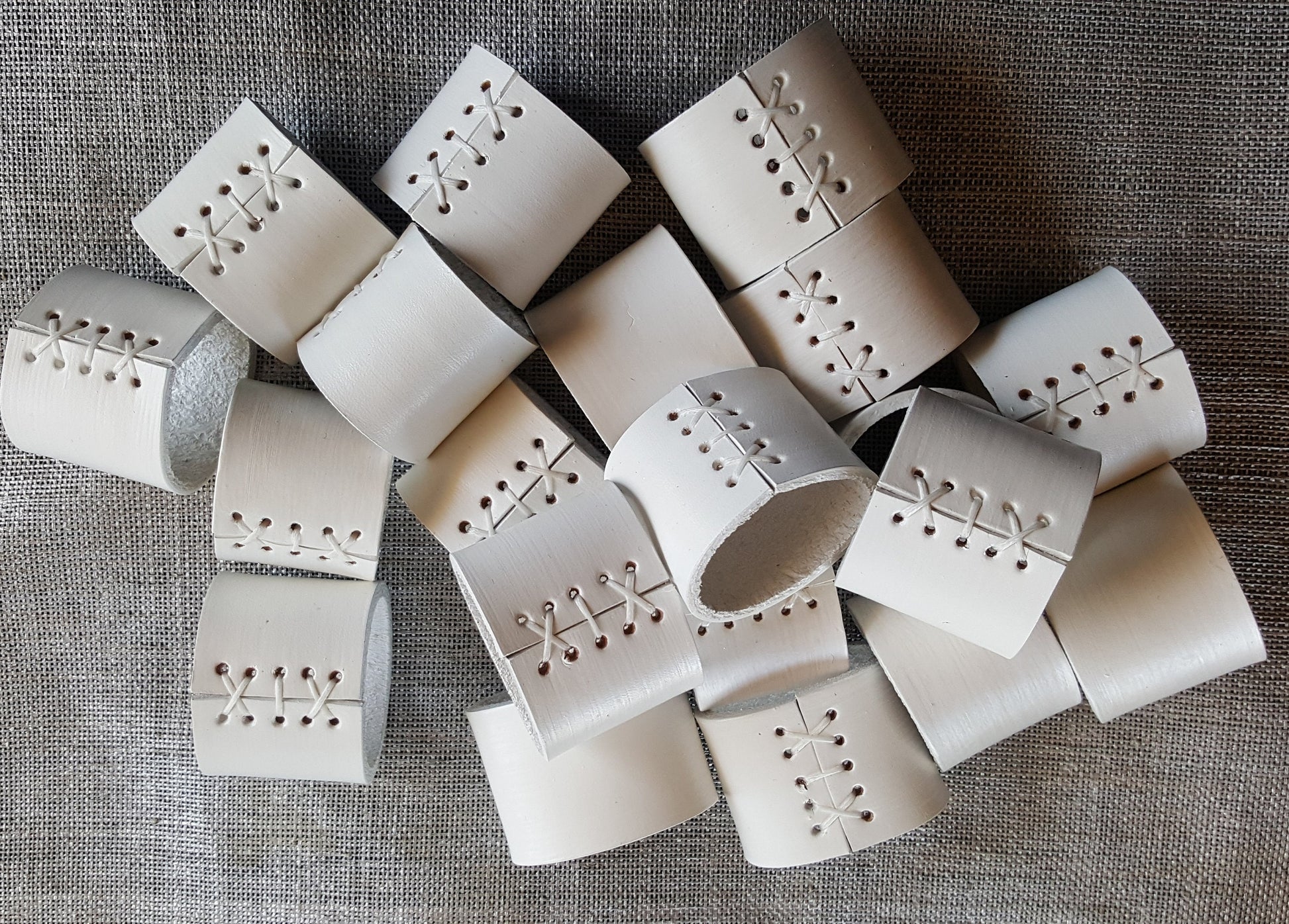 Wedding Table Decor White Leather Napkin Rings Serving & Dining Outdoor Wedding Hostess Gift Shower Gift Leather Anniversary Dining