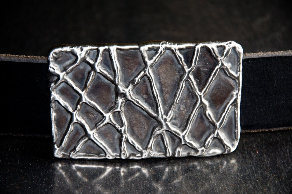Fish Net Bronze Belt Buckle Signed Original Hypoallergenic Accessories Stainless Steel fits 1-1/2" Full Grain Buffalo Leather Belt for Jeans