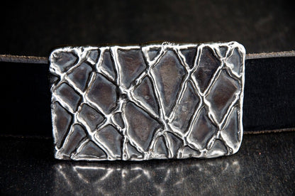 Fish Net Bronze Belt Buckle Signed Original Hypoallergenic Accessories Stainless Steel fits 1-1/2" Full Grain Buffalo Leather Belt for Jeans