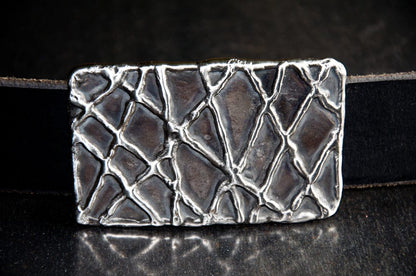 Handmade Belt Buckle, Hand Forged Belt Buckle For Blue Jeans, Signed Original, Unisex Buckle Fits 1-1/2" Leather Belt, Hand Crafted Gift