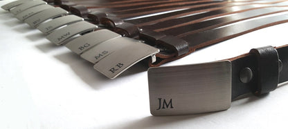 Monogrammed Buckle & Leather 1-1/2" Belt Set, Customized Gift, Buckle and Leather Belt Set, Bridal Set, Groom Groomsmen Gift, Keepsakes