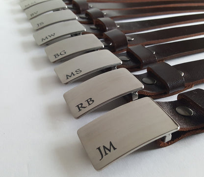 Personalized Buckle & 1-1/2" Leather Belt Set, Monogrammed Gift, Buckle and Leather Belt Set, Bridal Set, Groom, Groomsmen Gift, Keepsakes