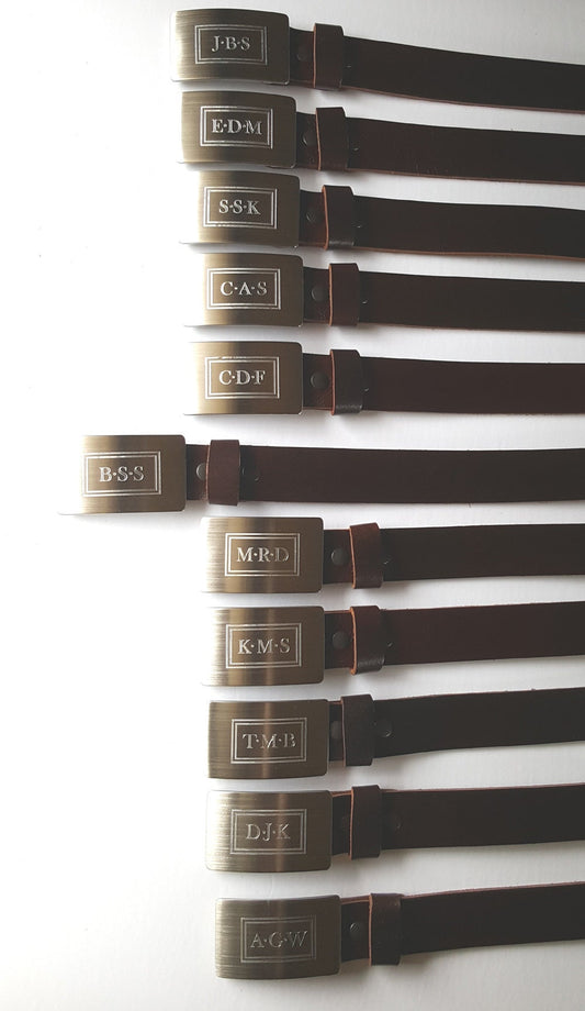 Personalized Monogrammed Belt & Buckle Set for Jeans, Casual Pant, Customized Gift, Monogram, Personalized Accessories, Gentlemen's Gifts