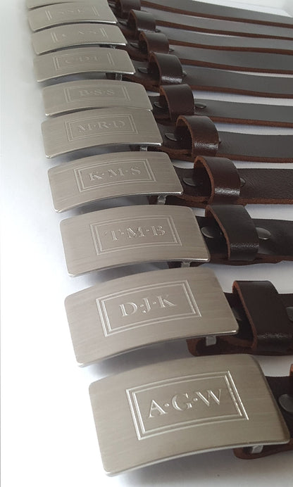 Monogrammed Belt & Buckle Set for Suits Customized Gifts Bespoke Gifts for Men Monogram Gift Personalized Accessories Gentlemen's Gift