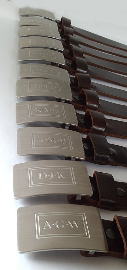 Personalized Monogrammed Belt & Buckle Set for Jeans, Casual Pant, Customized Gift, Monogram, Personalized Accessories, Gentlemen's Gifts