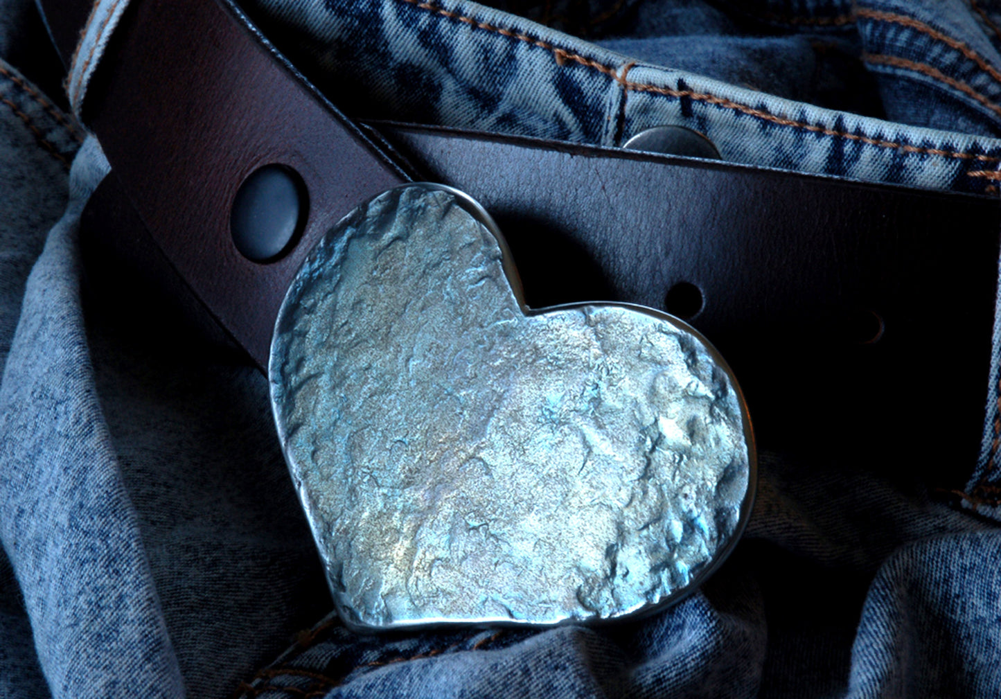 Heart Belt Buckle Lover's Gift Hand Forged Heart Buckle Gift for Gal Anniversary Gift Many Colours Buckle Fits 1.5" Belt for Jean
