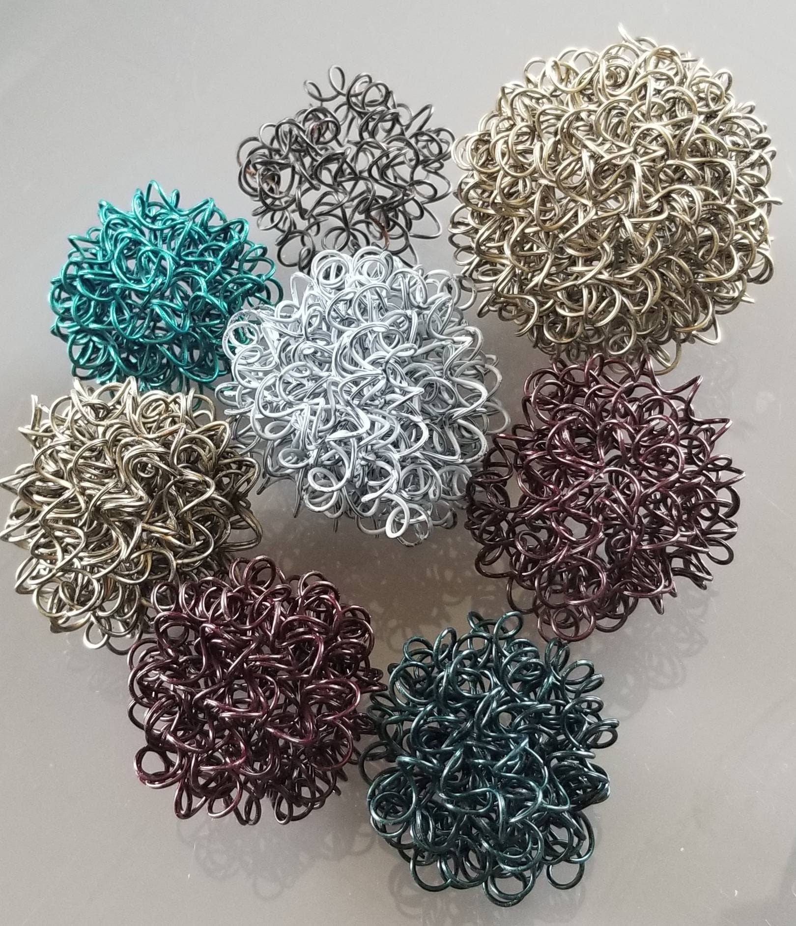 Wire Balls, Ornament, Twisted Metal, Christmas Tree Décor, Metal Ornament, Holiday Balls, Handmade Holiday Decor, Commercial Interior Decor