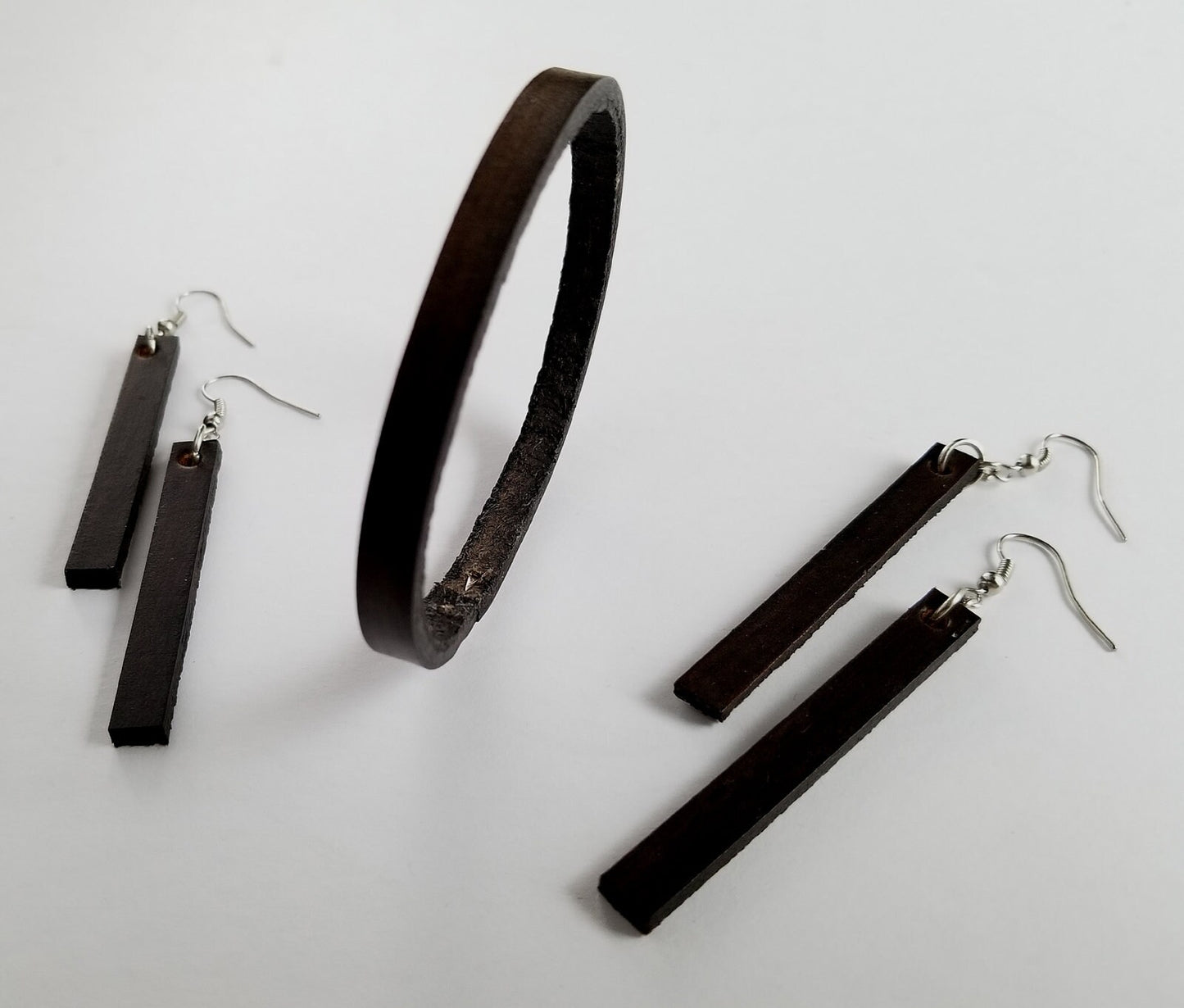 Leather Cuff & Earring Set Gift Bag Included Lightweight Earrings with Cuff Variety of Colors Variety of Colors Available Gift Idea