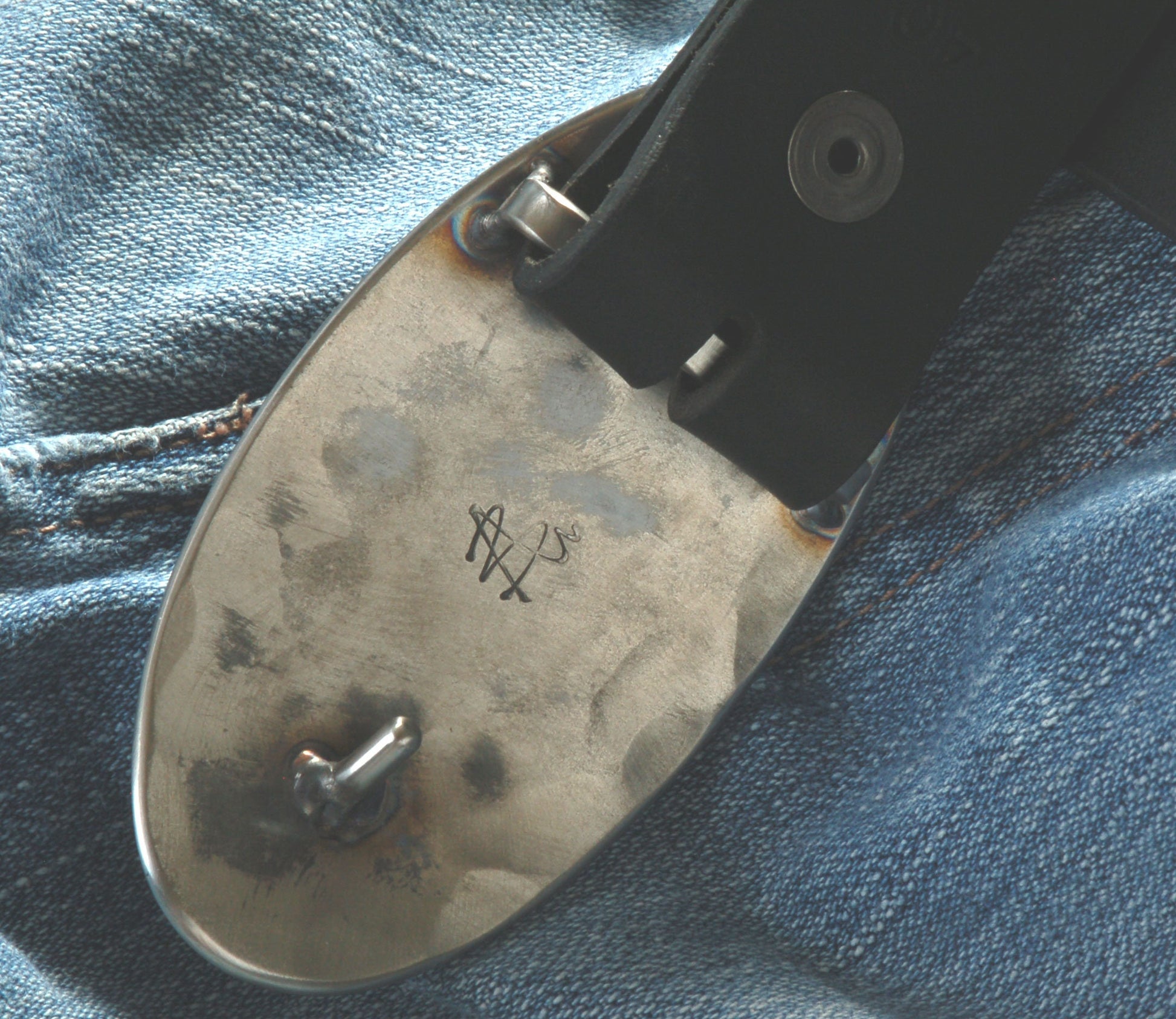 Belt Buckle Made in Canada Signed Original Belt Buckle Hand Forged Unisex Belt Buckle Bronze or Silver Anniversary For 1-1/2" Leather Belt