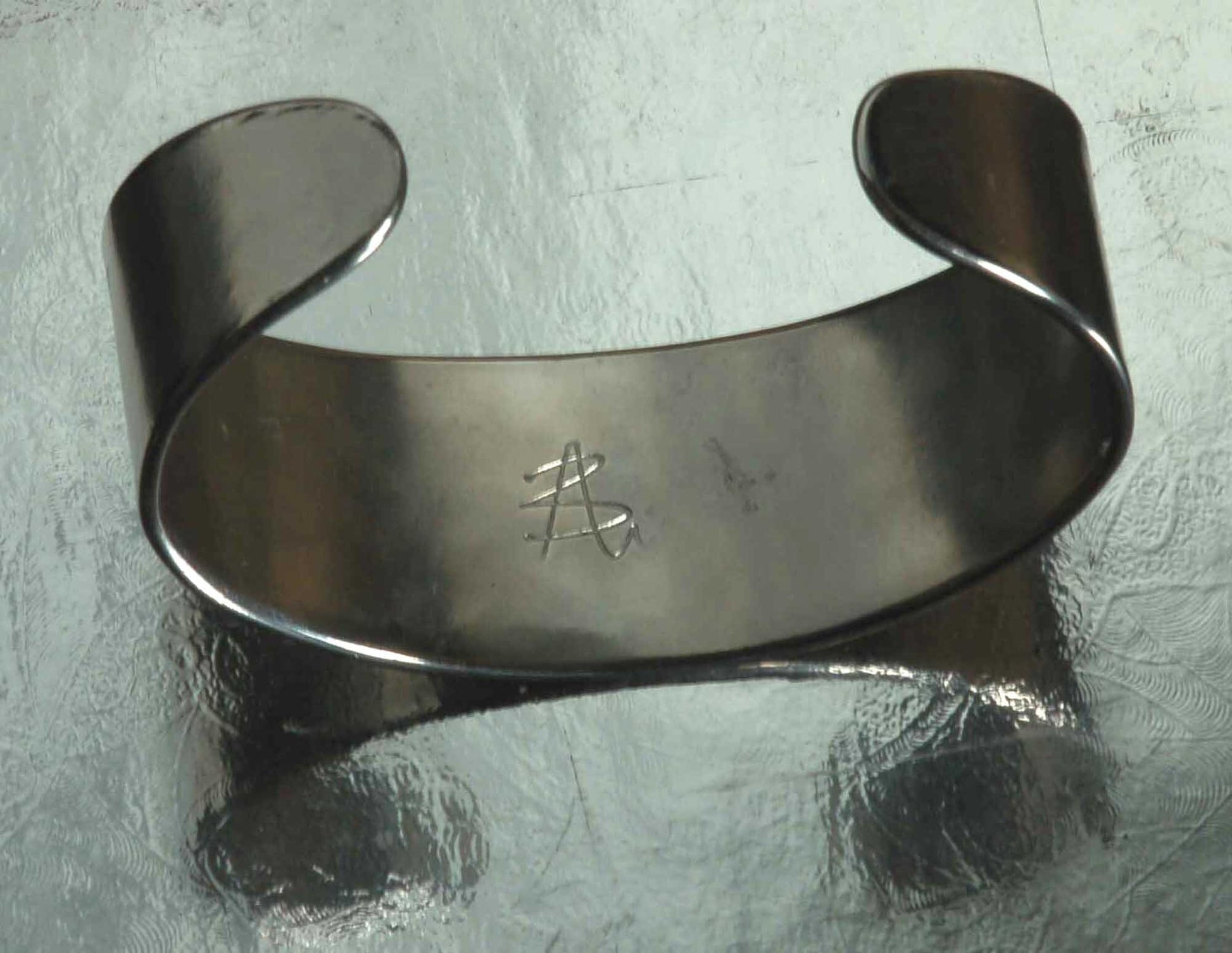 Silver Cuff Bracelet ~ Hand Forged ~ Anvil Textured ~ Stainless Steel Anniversary Gift ~ Bridesmaid Gift ~ Signed Original ~ 11 Anniversary