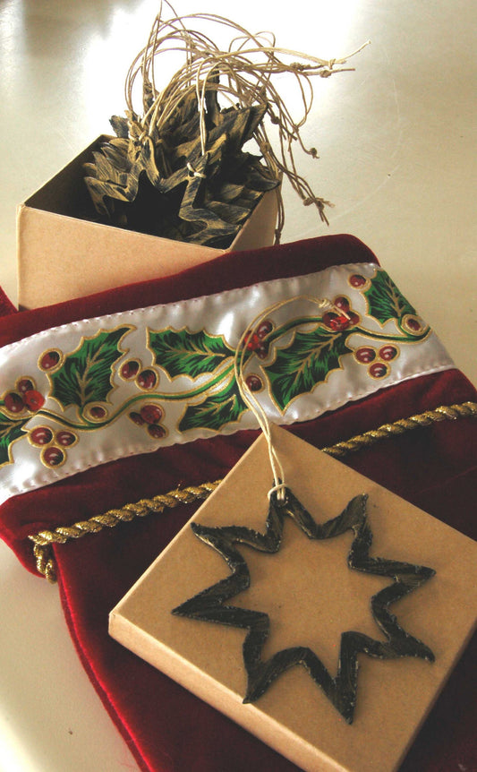 Christmas Ornament Hand Painted Metal Star Baby's 1st Christmas Tree Ornament Hostess Gift Stocking Stuffer Mantel Decor Decoration