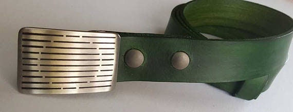Golf AFICIONADO Belt Buckle Unisex Brushed Stainless Steel Etched & Signed by Canadian Artist, Robert Aucoin Fits 1.5" Belt for Golf Attire