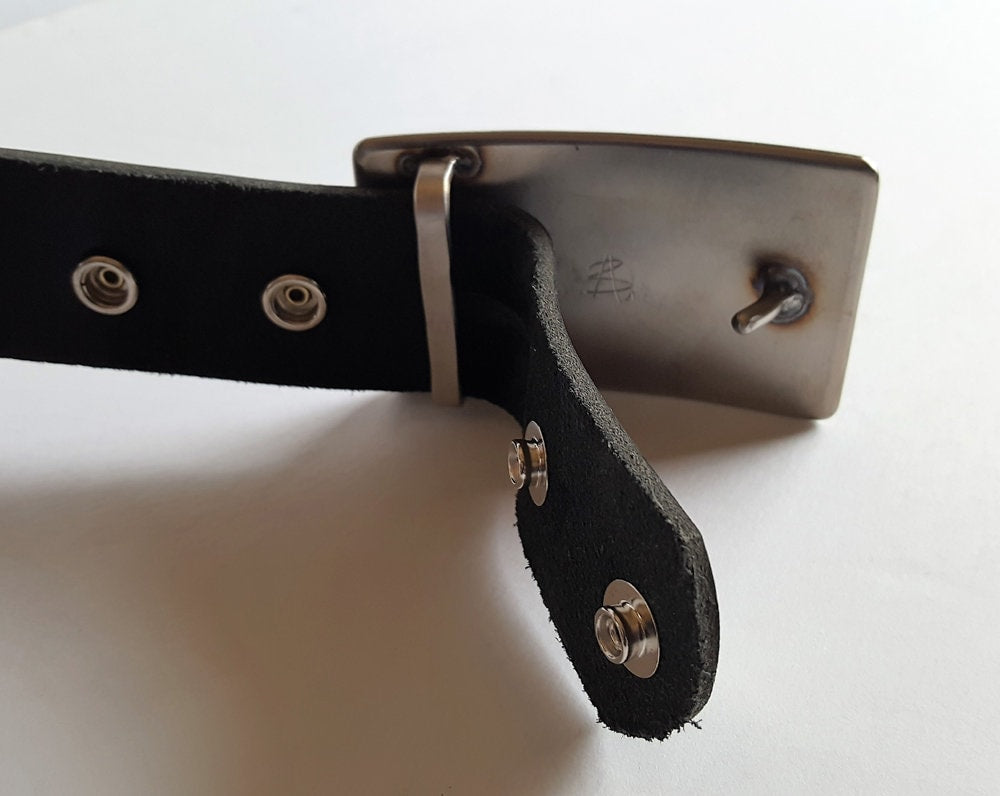 10th Anniversary Gift, Roman Numeral Buckle w/ Leather Belt, Jean Belt & Buckle Set, Customize for Anniversary, Unisex Personalized Gift