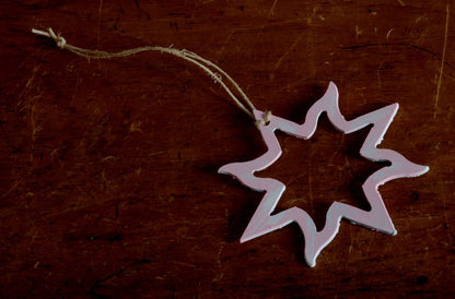 Tree Ornament Metal Stars Hand Painted Stars with String for Hanging Gift Bags Housewarming Gift Baby's First Ornament Store Window Display