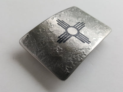 Zia Belt Buckle Etched Jean Buckle Hand Forged Buckle New Mexico Buckle Zia Buckle Accessory Buckle fits 1.5" Leather Belt for Jeans