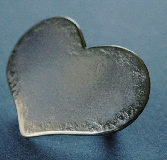 Belt Buckle, Mother's Day, Lover's Heart, Bronze Anniversary, Hand Forged, Hypoallergenic Accessories, Stainless Steel Buckle For 1.5" Belt