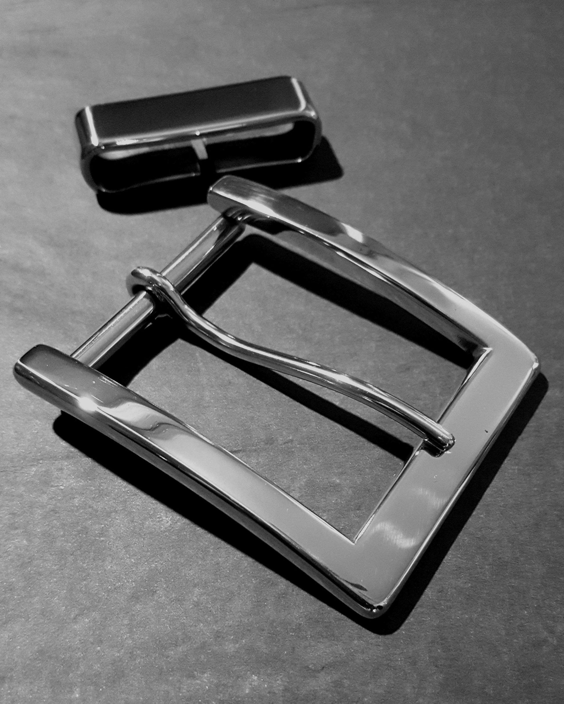 Silver 1.75" Buckle & Keeper and Belt Hypoallergenic Stainless Steel Buckle Keeper and 1-3/4" Belt, Brushed Stainless Buckle, Keeper, Belt