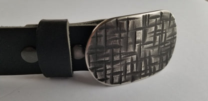 Belt and Buckle Set for Blue Jeans, Hypoallergenic Accessories, Hand Forged, Stainless Steel, Buckle For 1-1/2" Leather Belt, Gifts for Him