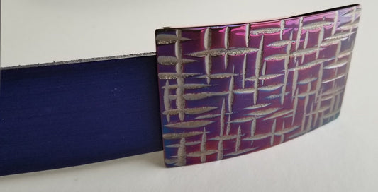 Belt & Buckle Set, Silver Gift, Gold, Blue, Purple, Orange Buckle, Hypoallergenic, Stainless Steel Buckle and Belt for 1-1/4" For Suit