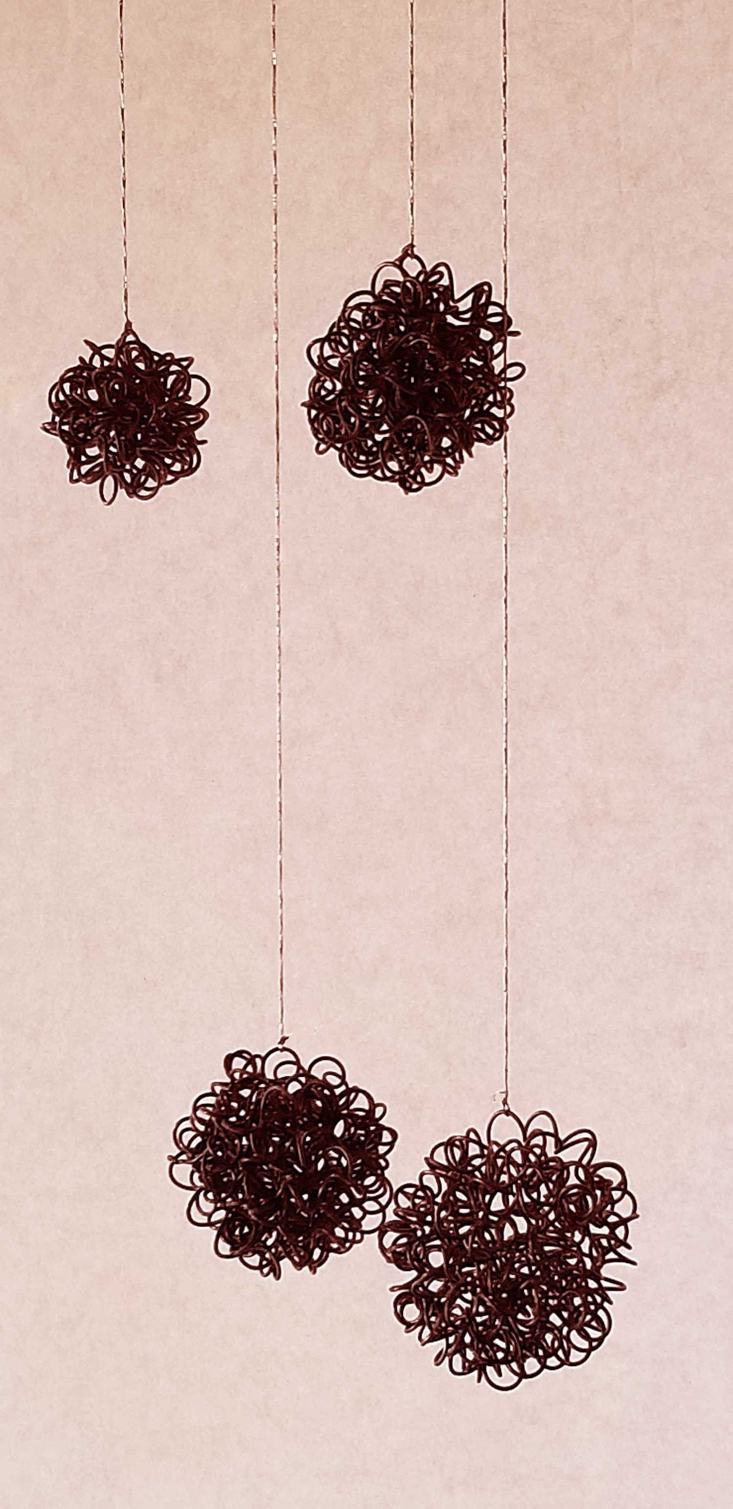 Wire Balls, Ornament, Twisted Metal, Christmas Tree Décor, Metal Ornament, Holiday Balls, Handmade Holiday Decor, Commercial Interior Decor