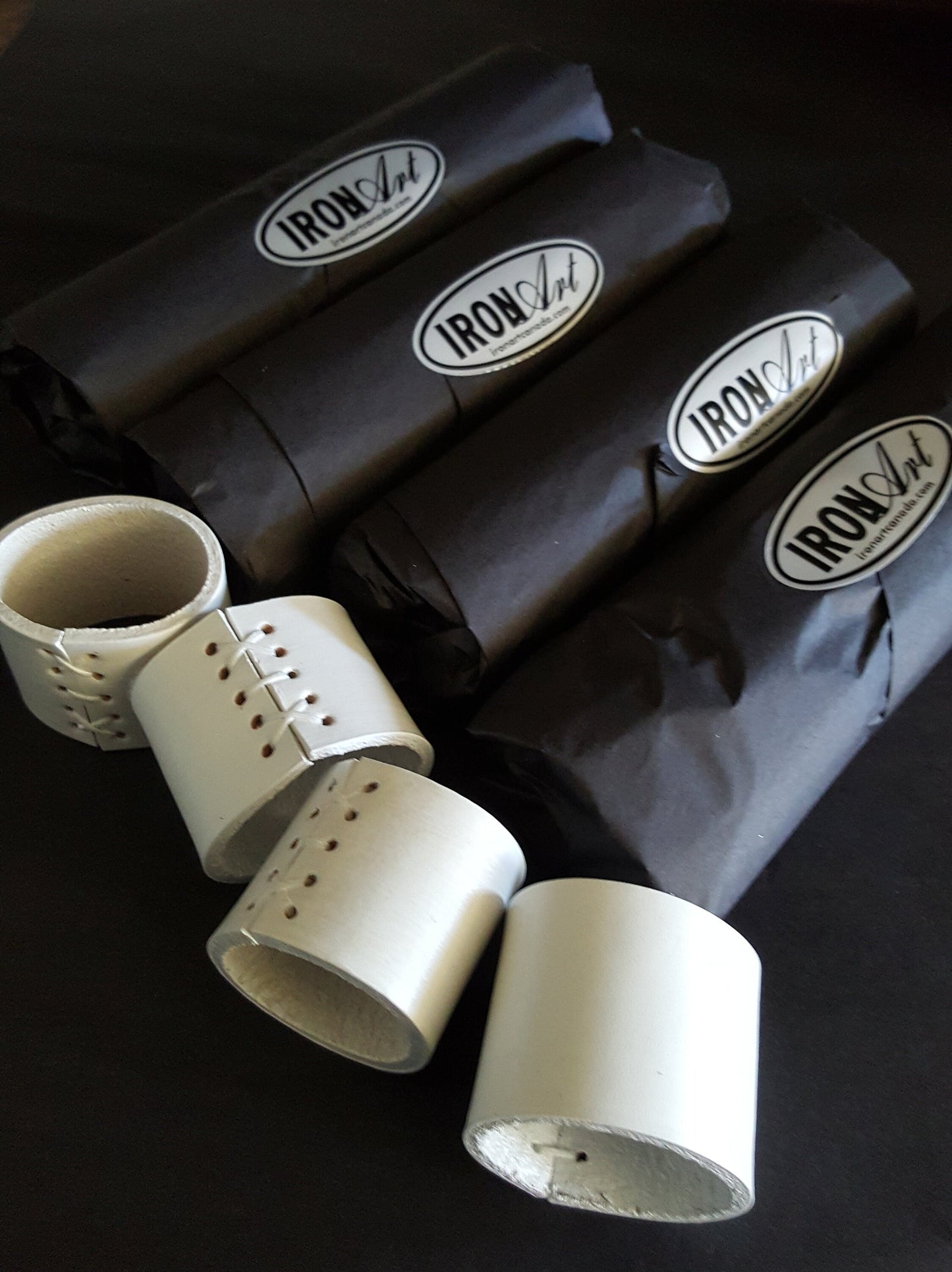Black & White Leather Napkin Rings, Hand Stitched Lace, Intimate Dining, Leather Anniversary, Dining Accessories, Wedding Table, Table Decor