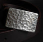 Belt and Buckle Pink Stainless Steel Buckle Unisex Hand Forged Golf Ball Textured Buckle & 1-1/2" Belt Signed Designed by Robert Aucoin