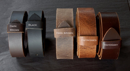 Men's Belt & Buckle, Brushed Stainless Buckle w/ Leather Belt Set, Choose from Five Belt Colours, Groomsmen's Accessories, Belt and Buckle