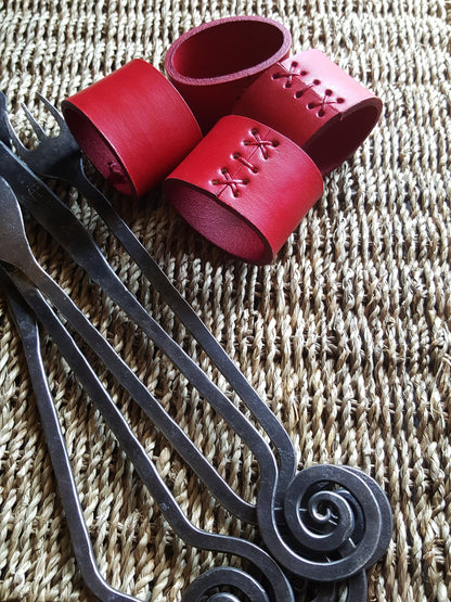 Leather Napkin Rings ~ Variety Colours Tan, Orange, Chartreuse, Purple Dining ~ Housewarming ~ Hostess Gift ~ Home Decor ~ Kitchen Accessory