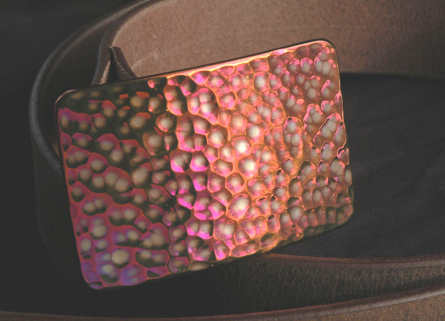 Belt Buckle Pink Ladies Buckle Stainless Steel Unisex Hand Forged Golf Ball Textured Buckle fits 1-1/2" Belt Great Golfer's Gift