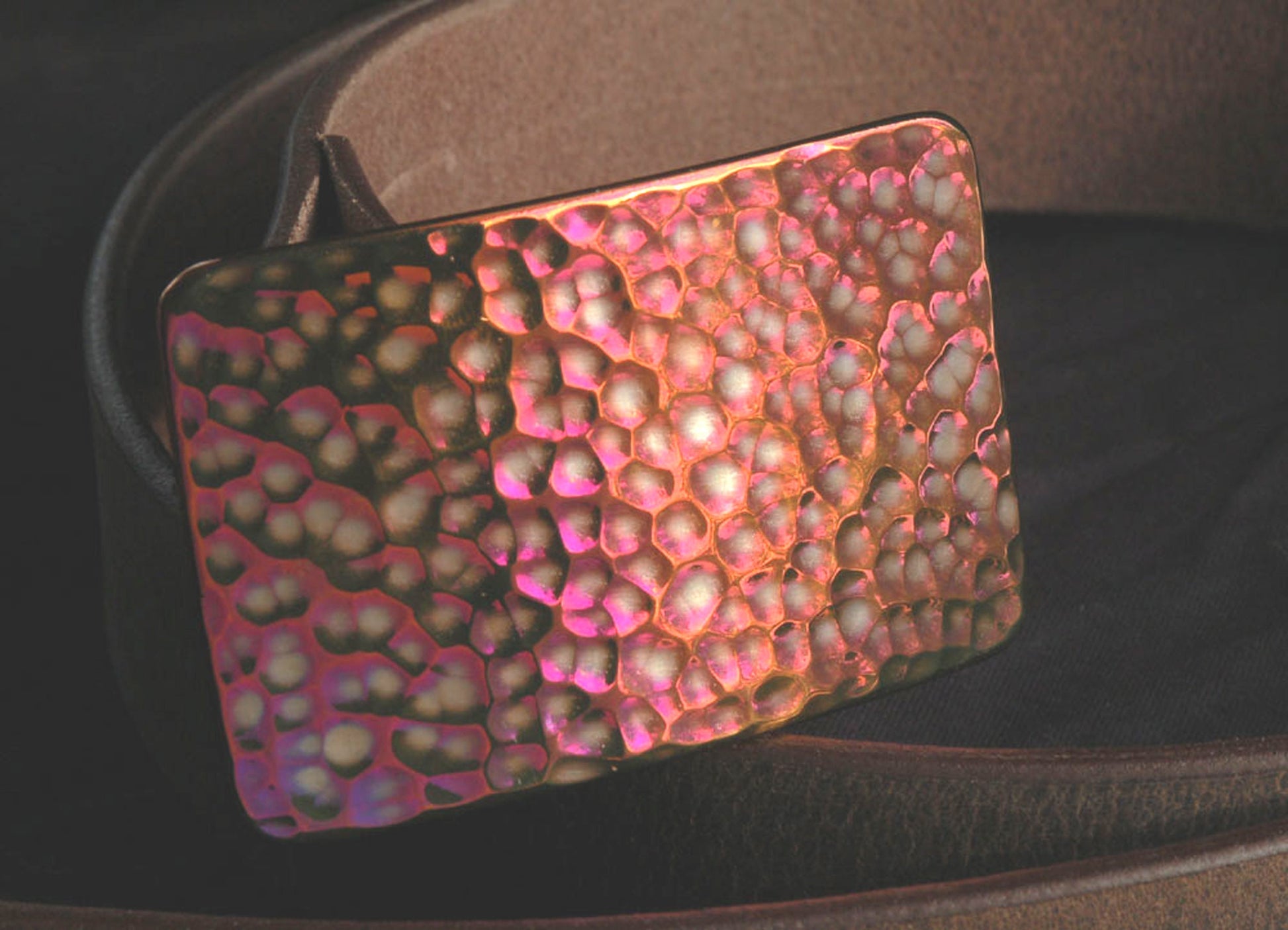 Belt Buckle Pink Ladies Buckle Stainless Steel Unisex Hand Forged Golf Ball Textured Buckle fits 1-1/2" Belt Great Golfer's Gift