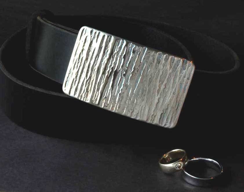 Belt Buckle Hand Forged Blue Buckle for Jeans Hypoallergenic Gifts for Guys Fathers Day Anvil Textured Unisex Gifts Buckle Fits 1.5" Belt