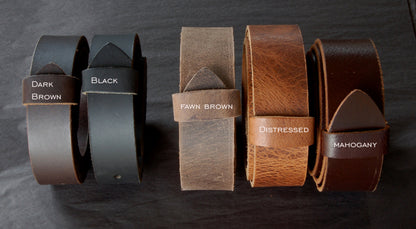 Unisex Belt Buckle & Leather Belt - Hand Forged Work Wear - Solid Stainless Steel - Western Wear or City Slicker Fits 1-1/2" Leather Belt