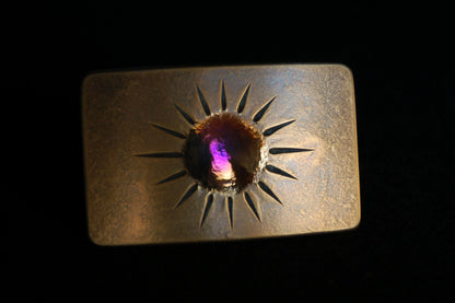 SUN Buckle Purple or Gold Sunburst Hand Forged Buckle Handmade Gift Hypoallergenic Accessory Stainless Steel Buckle Fits 1.5" Jean Belt