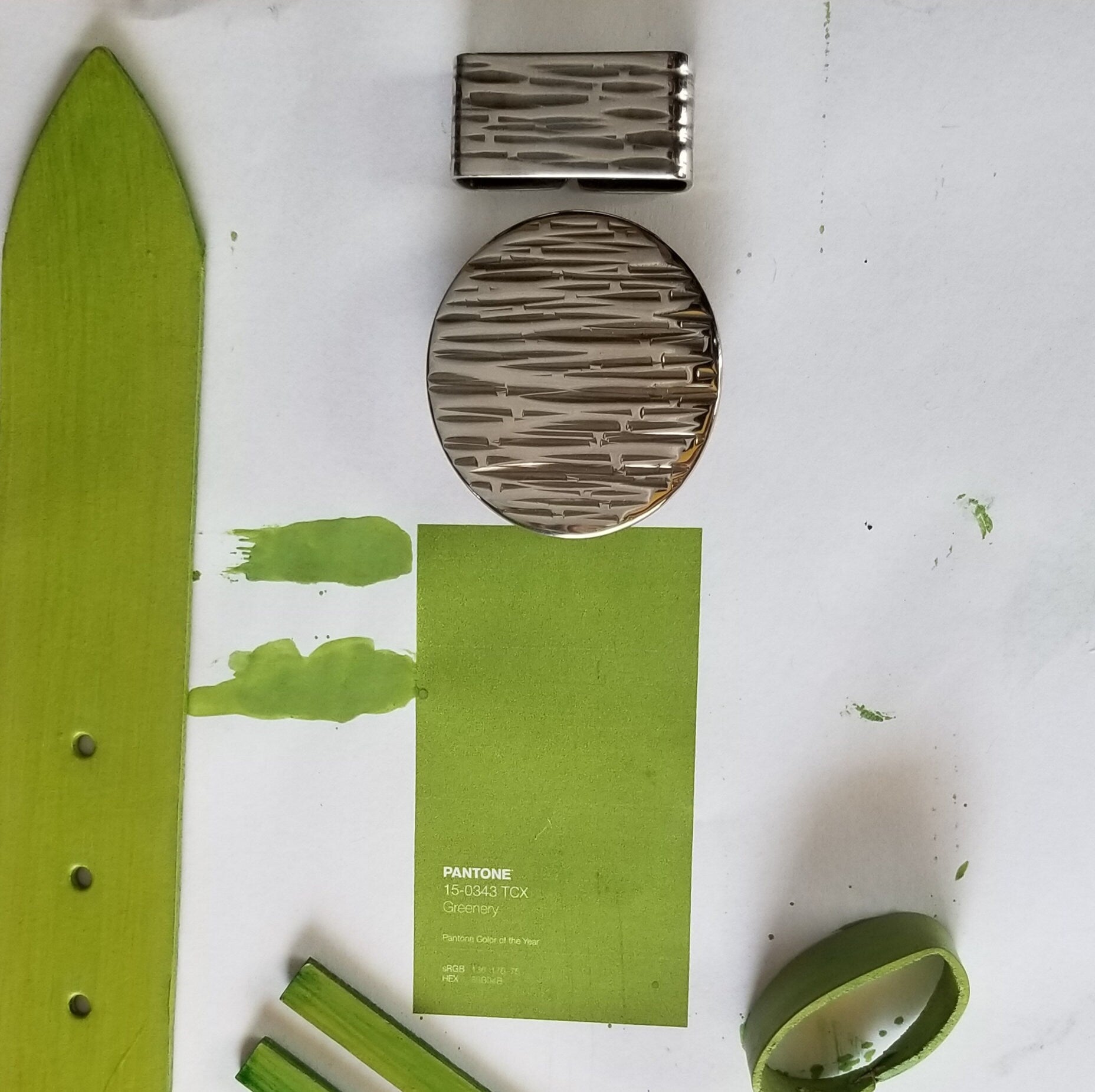 Round Belt & Buckle w/ Keeper, Silver Bamboo, Hypoallergenic, Gift for Her, Asian Flair, Hand Forged Stainless Steel 1.5" Belt, Unique Gifts